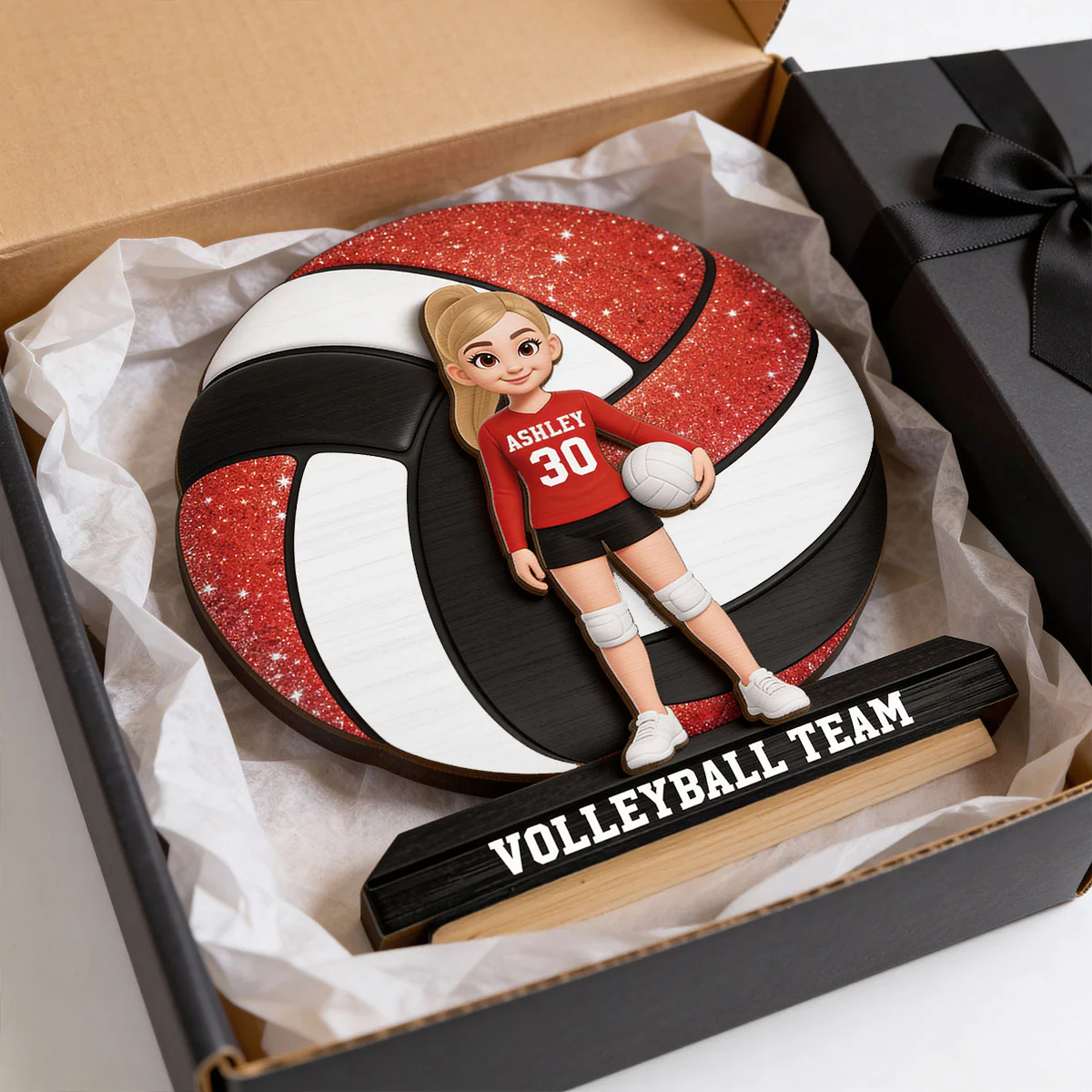 Proud Volleyball Player - Personalized 2-Layered Wooden Plaque - Gift For Volleyball Players, Volleyball Lovers - Image 7