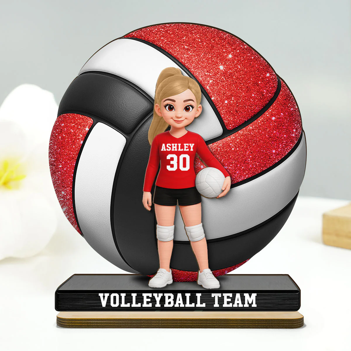 Proud Volleyball Player - Personalized 2-Layered Wooden Plaque - Gift For Volleyball Players, Volleyball Lovers - Image 9