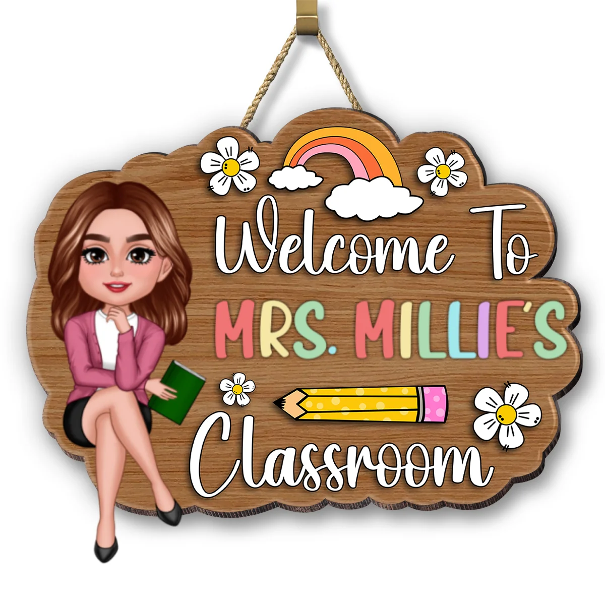 Personalized 3D Effect Teacher Door Sign, Welcome to Teacher's Classroom, Back to School Gift, Classroom Decoration - Image 12