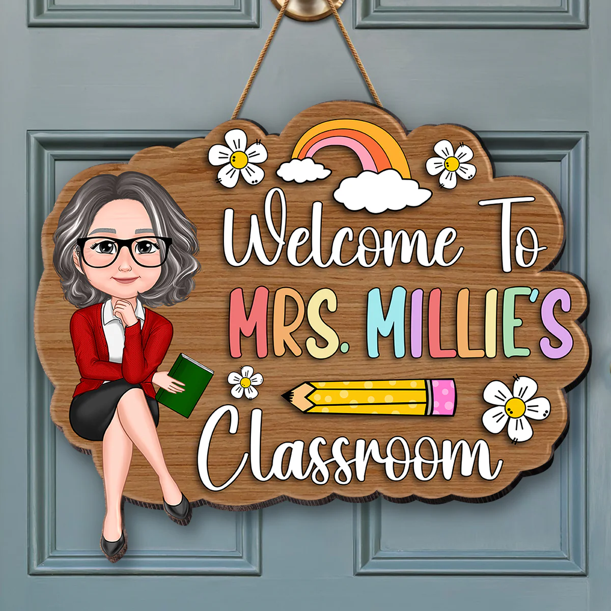 Personalized 3D Effect Teacher Door Sign, Welcome to Teacher's Classroom, Back to School Gift, Classroom Decoration - Image 5