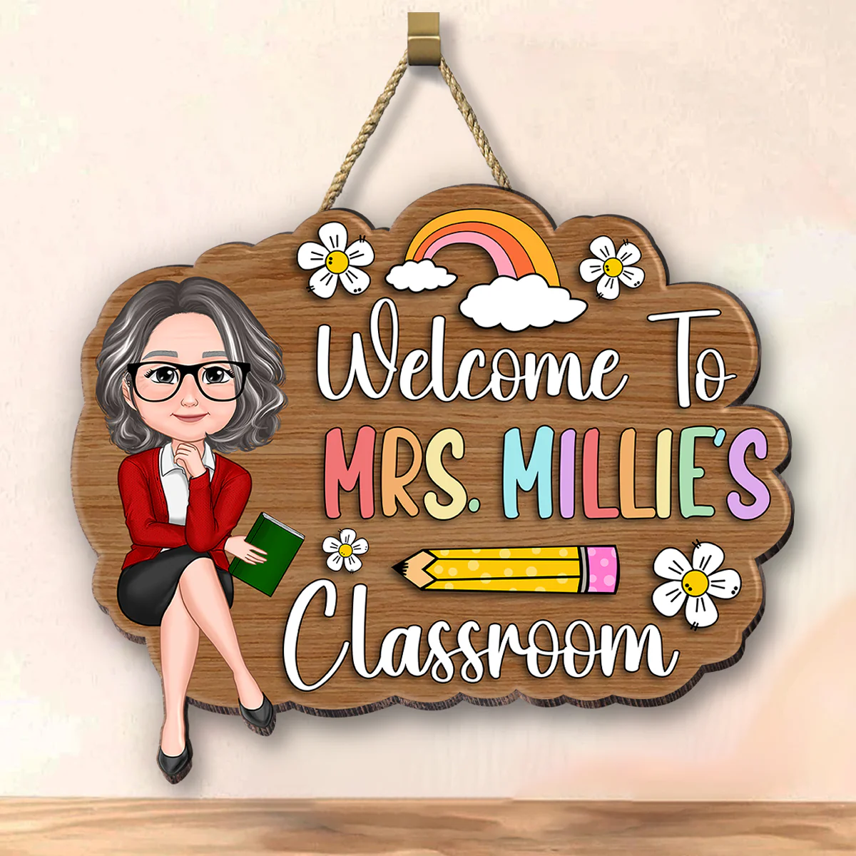 Personalized 3D Effect Teacher Door Sign, Welcome to Teacher's Classroom, Back to School Gift, Classroom Decoration - Image 7