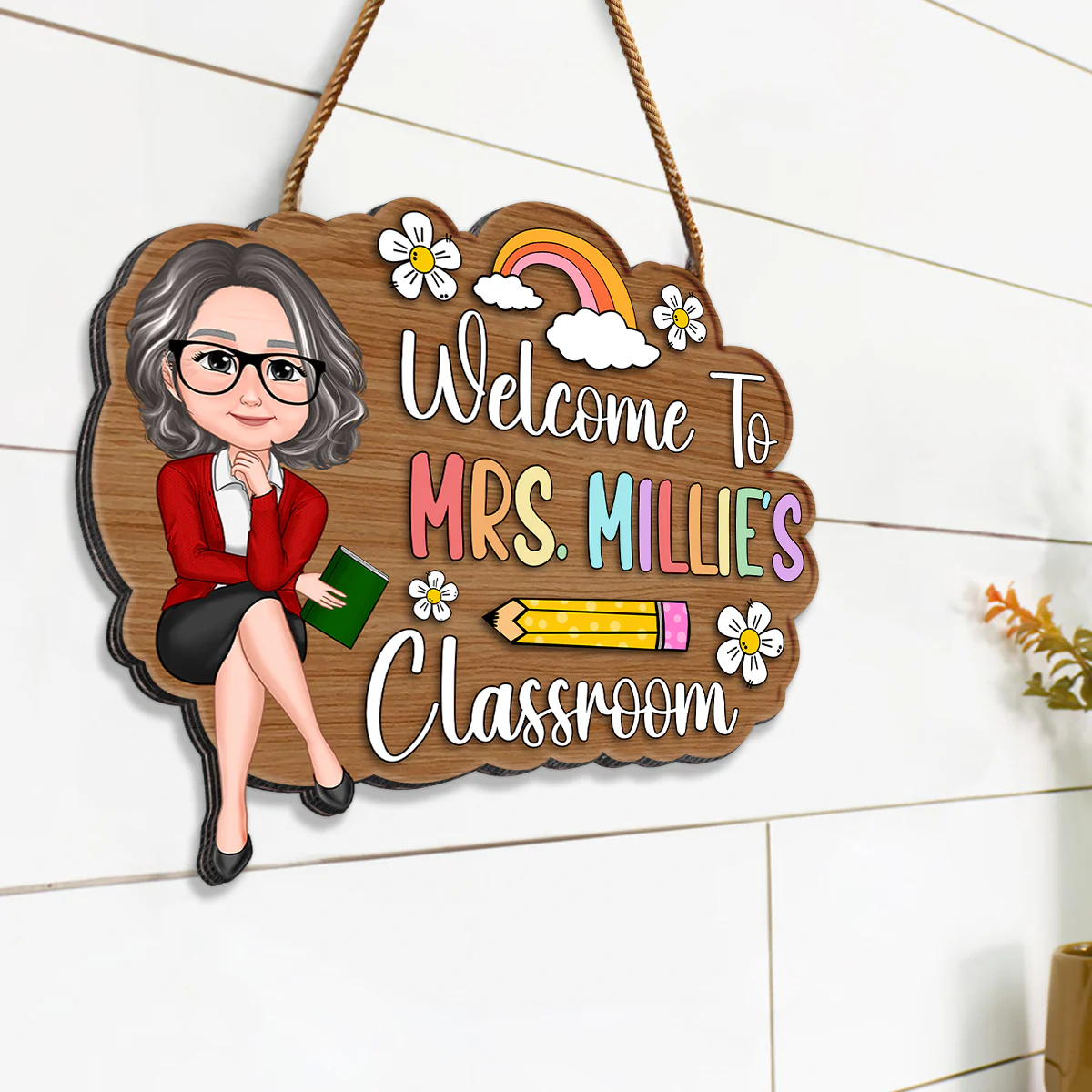 Personalized 3D Effect Teacher Door Sign, Welcome to Teacher's Classroom, Back to School Gift, Classroom Decoration - Image 9