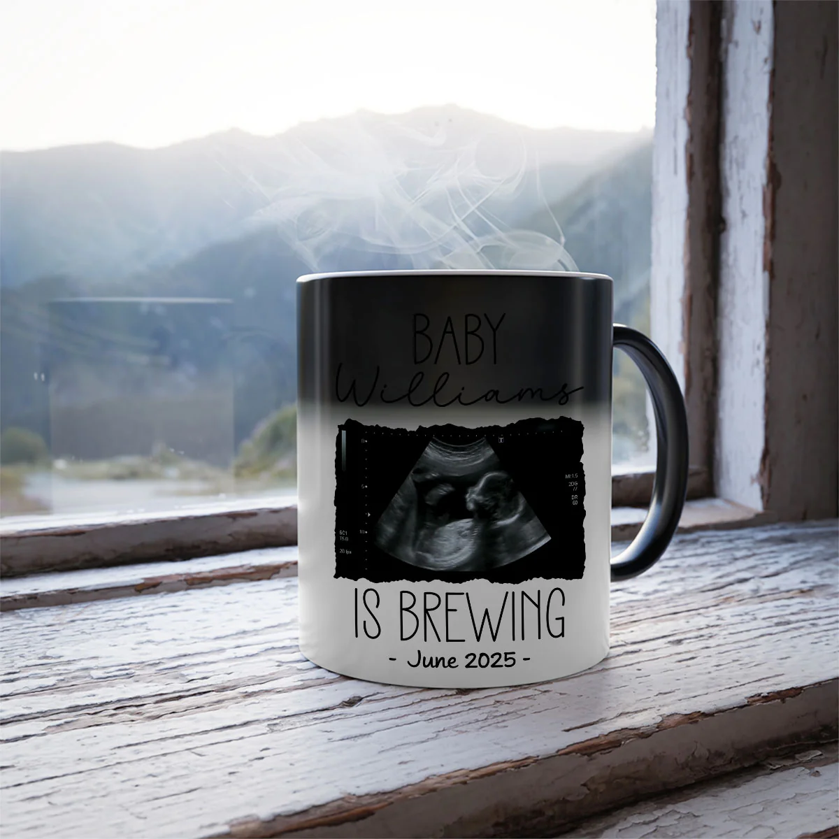 Personalized Baby Announcement Color Changing Mug, Pregnancy Reveal To Grandparents or Aunt and Uncle, to Husband, Baby Coming Soon - Image 5