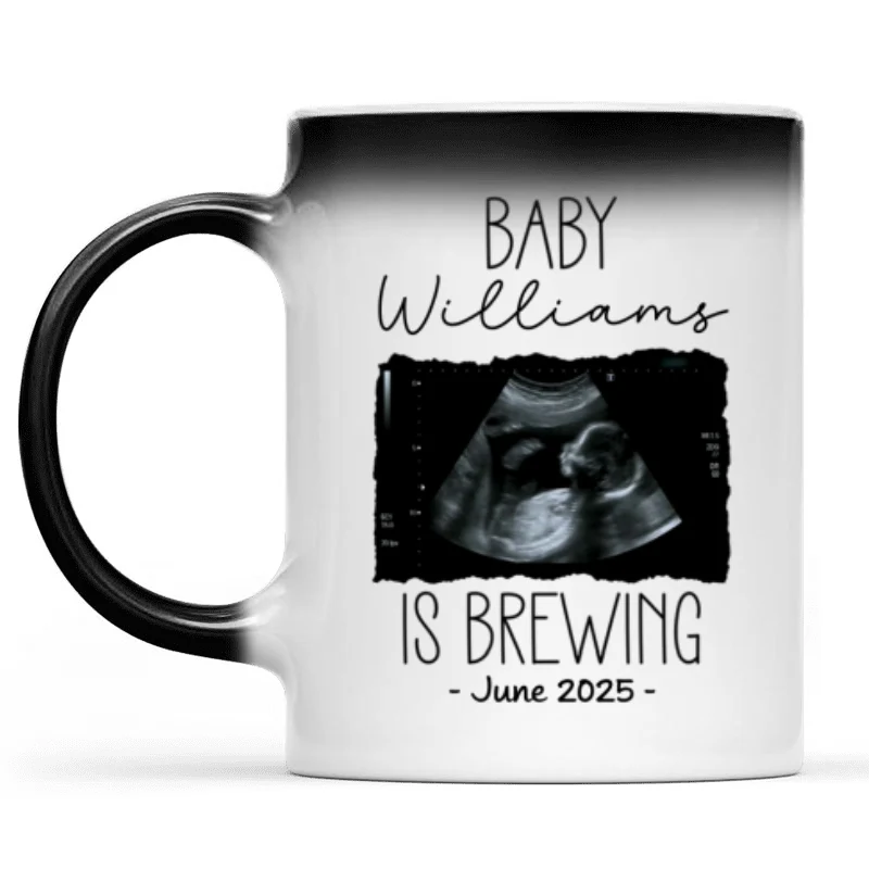 Personalized Baby Announcement Color Changing Mug, Pregnancy Reveal To Grandparents or Aunt and Uncle, to Husband, Baby Coming Soon - Image 8