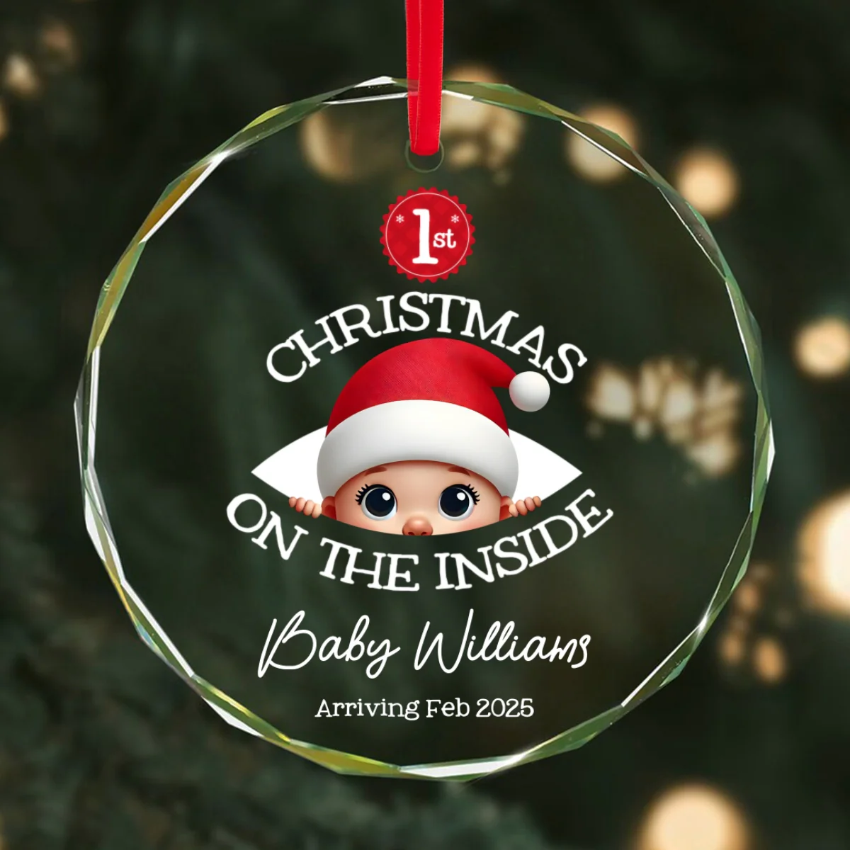 Personalized Baby's First Christmas On the Inside Glass Ornament, Custom Pregnancy Reveal Ornament, Expecting Parents - Image 11