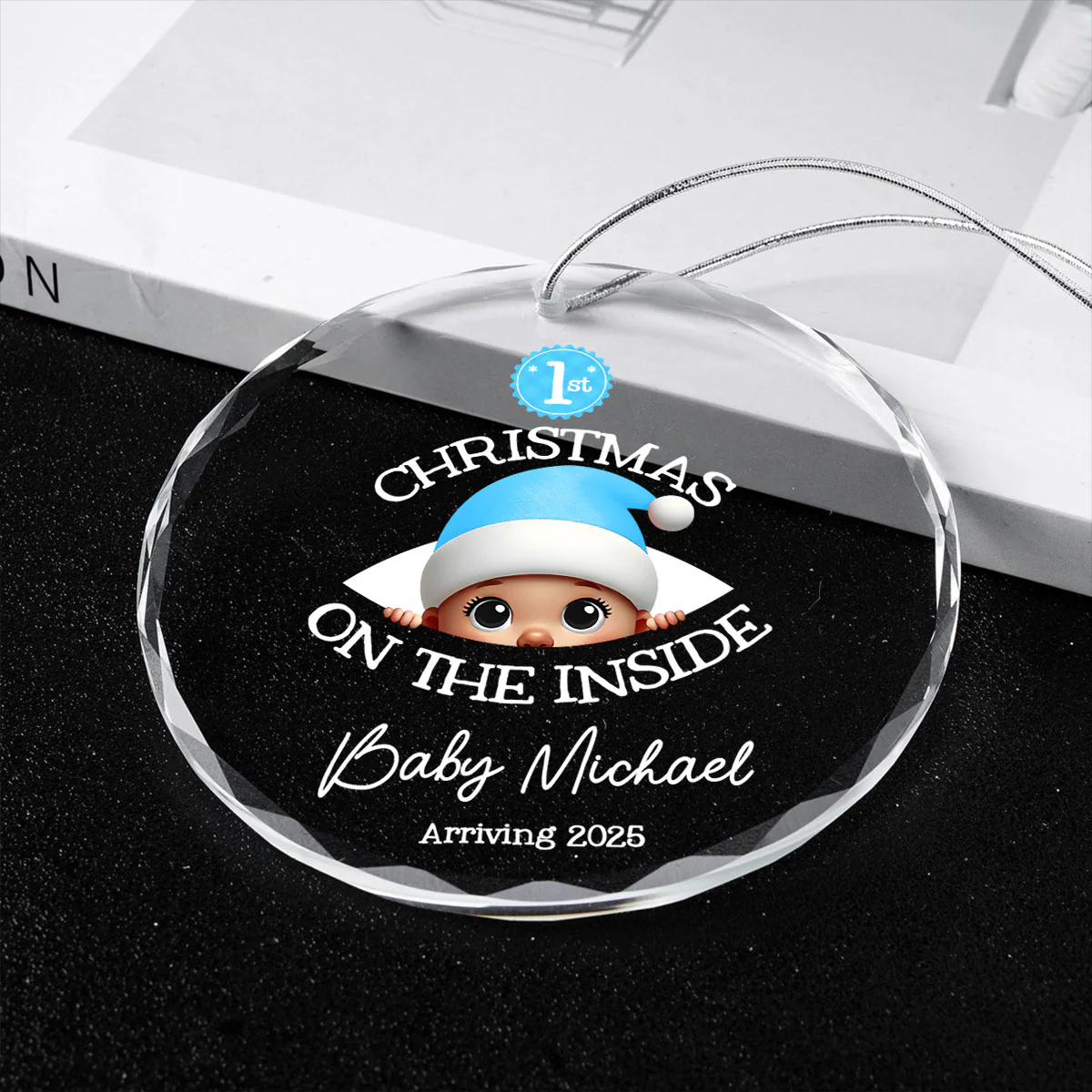 Personalized Baby's First Christmas On the Inside Glass Ornament, Custom Pregnancy Reveal Ornament, Expecting Parents - Image 8