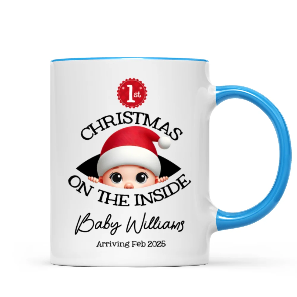Personalized Baby's First Christmas On the Inside Mug, Custom Pregnancy Reveal Mug, Expecting Parents - Image 12