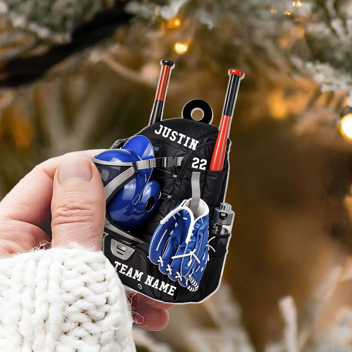 Personalized Baseball Softball Bag Personalized Acrylic Christmas Ornament, Baseball Player Name and Number, Custom Baseball Team Gifts - Image 6