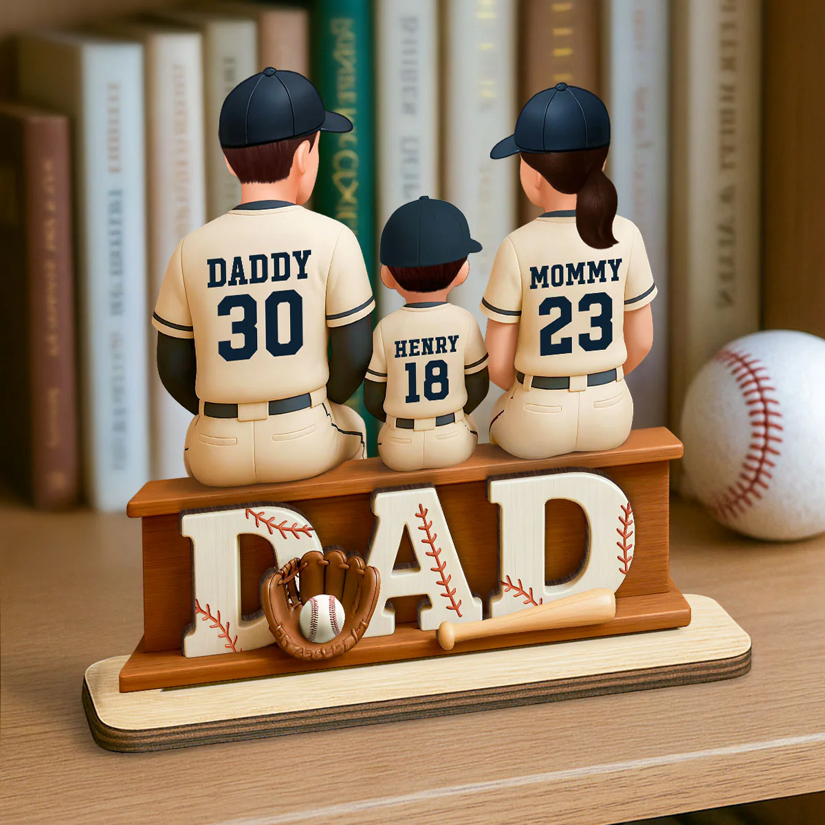 Personalized Baseball Theme Standing Wooden Plaque, Gift for Baseball Dad, Gift for Husband - Image 3