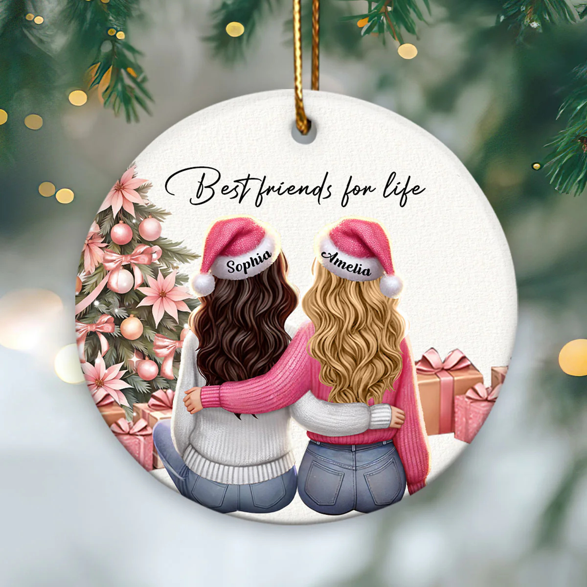 Personalized Best Friends Christmas Ornament – Festive Holiday Keepsake - Image 2