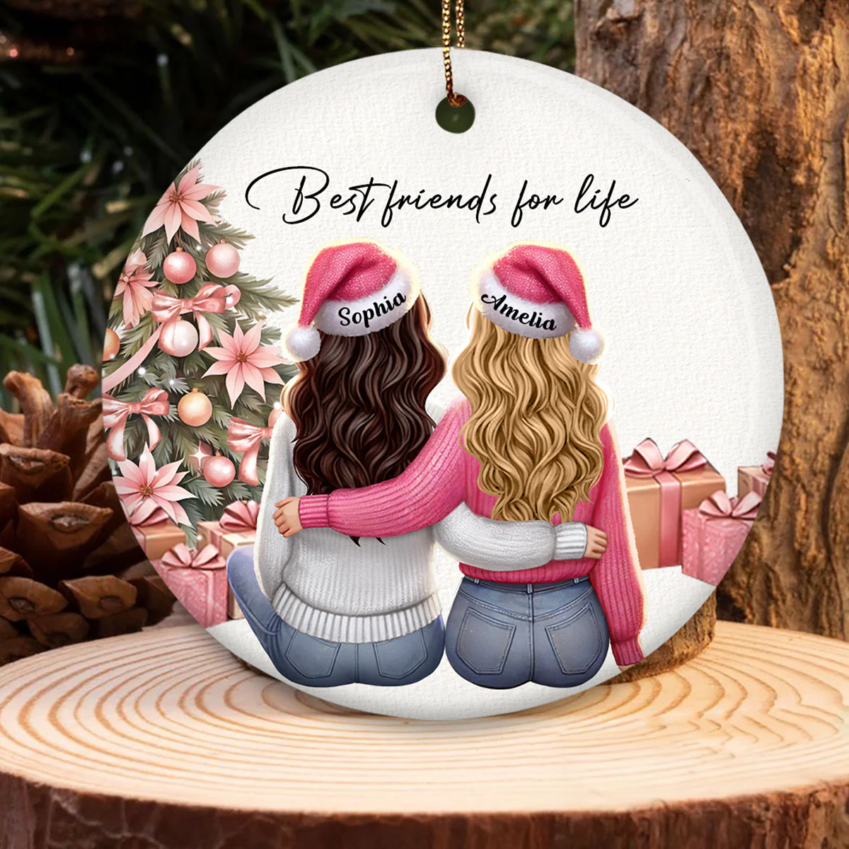 Personalized Best Friends Christmas Ornament – Festive Holiday Keepsake - Image 3