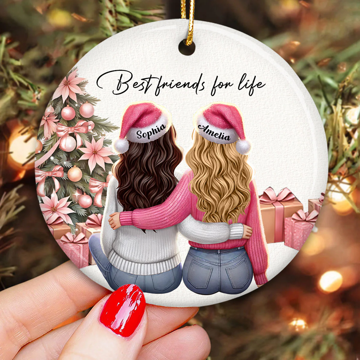 Personalized Best Friends Christmas Ornament – Festive Holiday Keepsake - Image 4