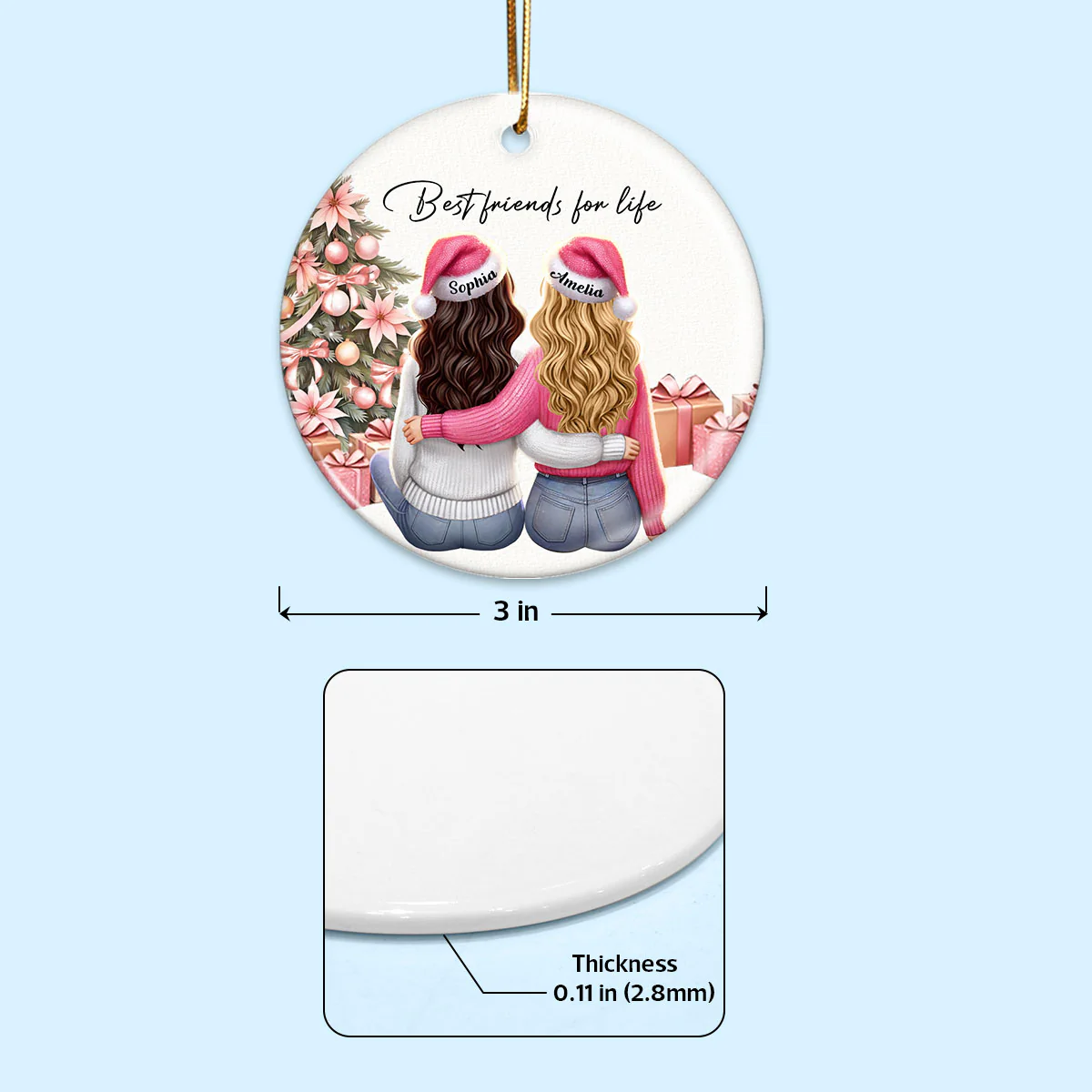 Personalized Best Friends Christmas Ornament – Festive Holiday Keepsake - Image 5