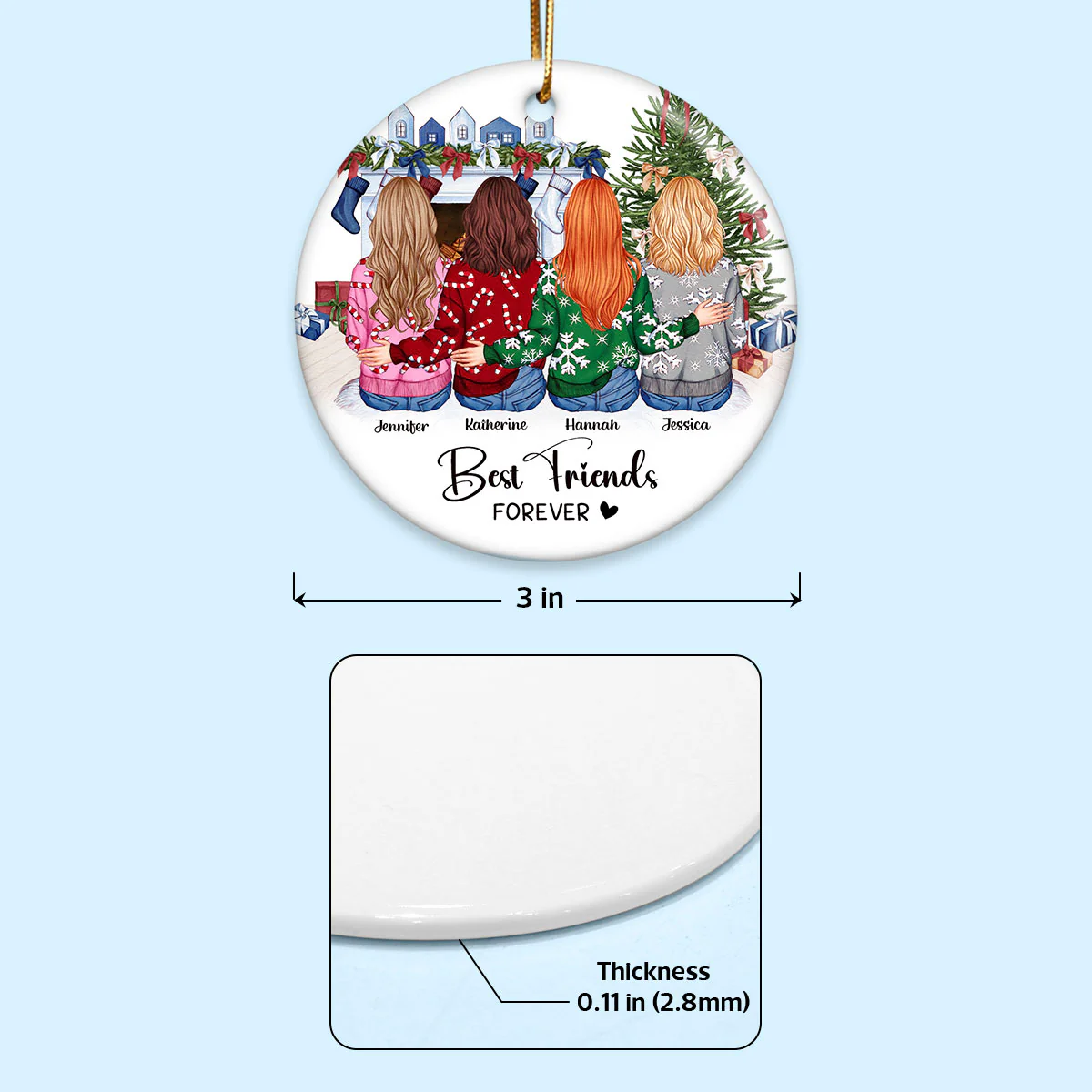 Personalized Best Friends Ornament Gift, Personalized Friendship Gift, Soul Sister Christmas Gift for Best Friend, Long Distance Friendship Gift - Image 12