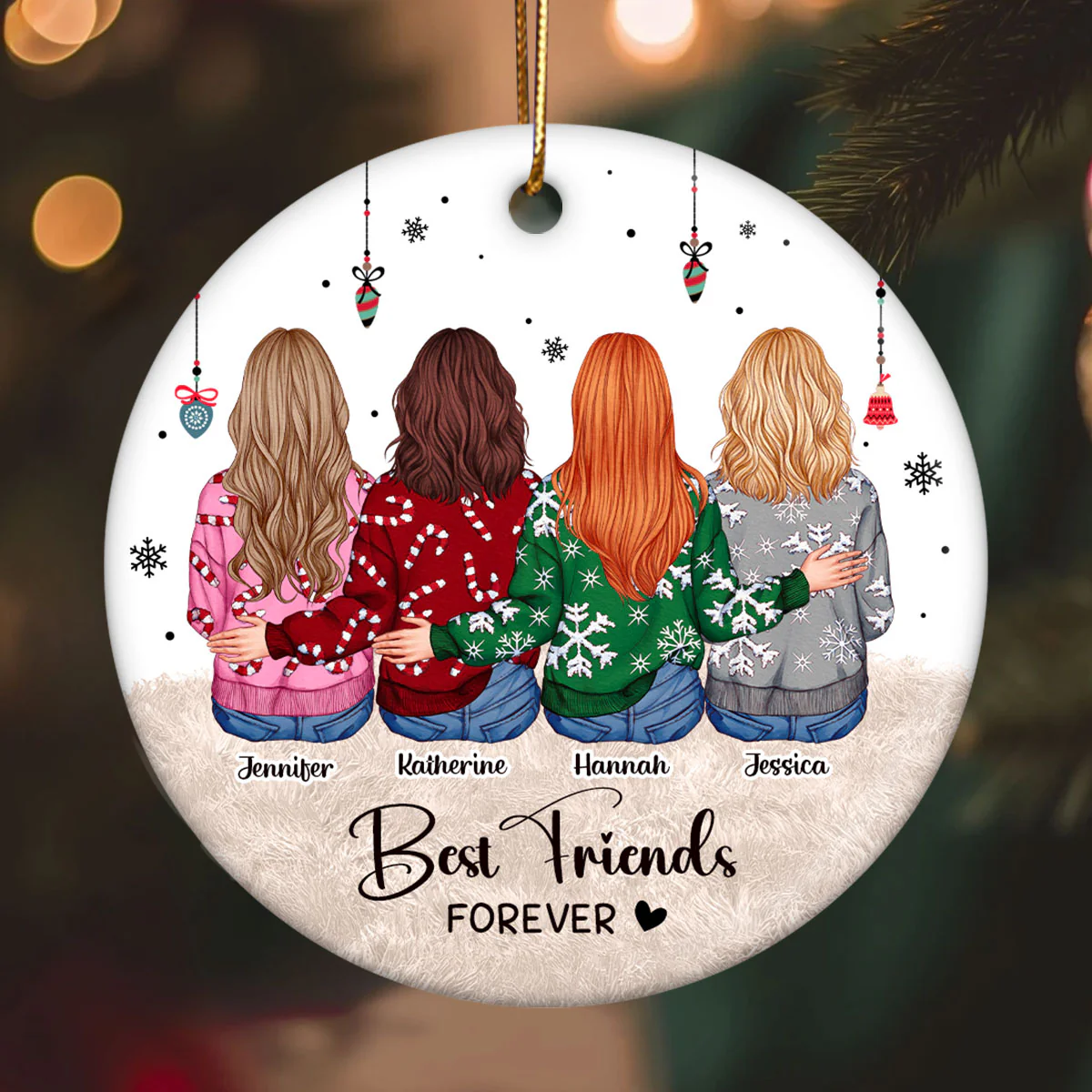 Personalized Best Friends Ornament Gift, Personalized Friendship Gift, Soul Sister Christmas Gift for Best Friend, Long Distance Friendship Gift - Image 3