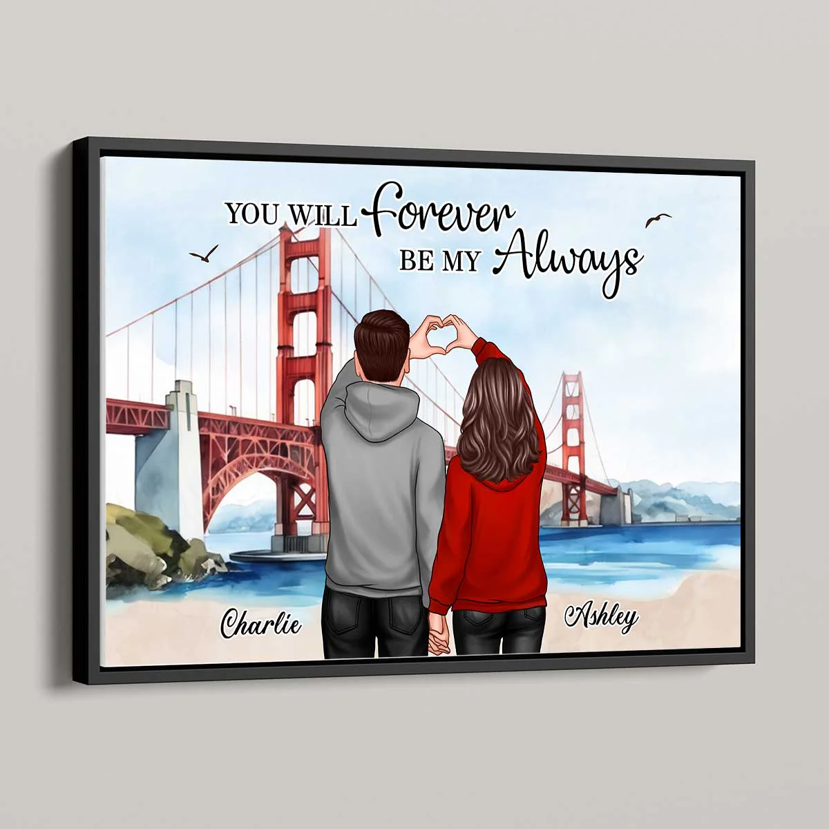 Personalized Couple Bridge Landscape Poster,  Gift, Anniversary Gift for Couples - Image 4