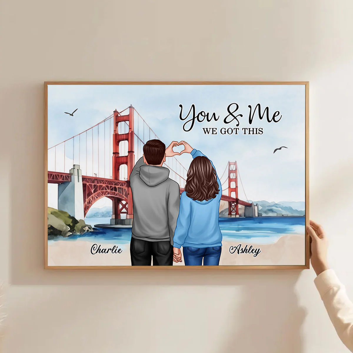 Personalized Couple Bridge Landscape Poster,  Gift, Anniversary Gift for Couples - Image 6