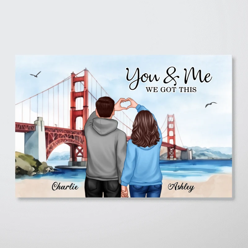 Personalized Couple Bridge Landscape Poster,  Gift, Anniversary Gift for Couples - Image 9
