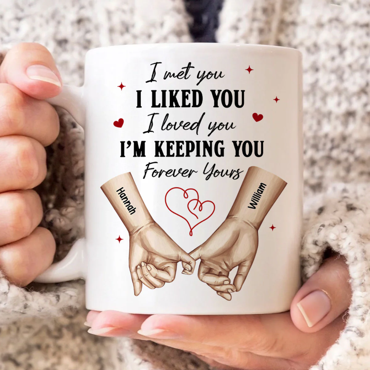 Personalized Couple Pinky Promise Hands, Gift, Anniversary Gift for Couples