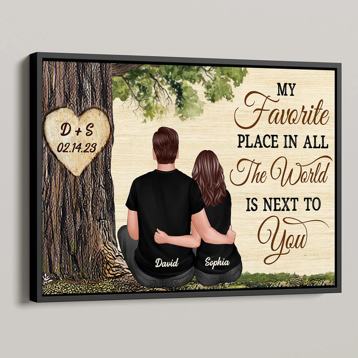 Personalized Couple Poster, Favorite Place Is Next To You, Gift, Anniversary Gift for Couples, for Him, for Her