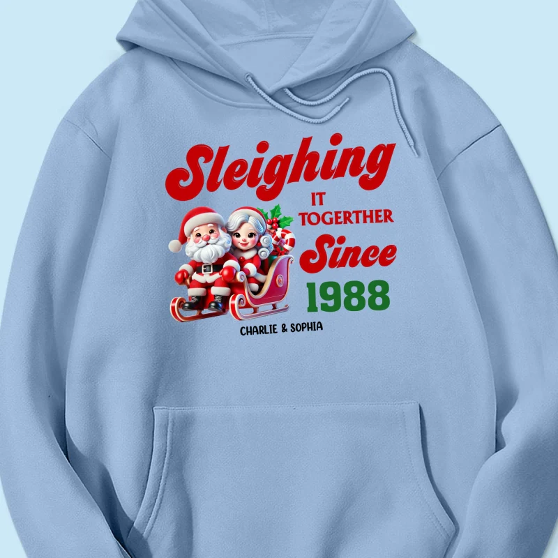 Personalized Couples Christmas T-shirt, Custom Holiday Tee, Couple Matching, His and Hers Couple Shirts, Santa and Mrs. Claus Together Since - Image 25