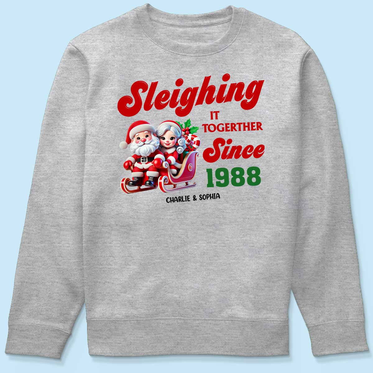 Personalized Couples Christmas T-shirt, Custom Holiday Tee, Couple Matching, His and Hers Couple Shirts, Santa and Mrs. Claus Together Since - Image 5