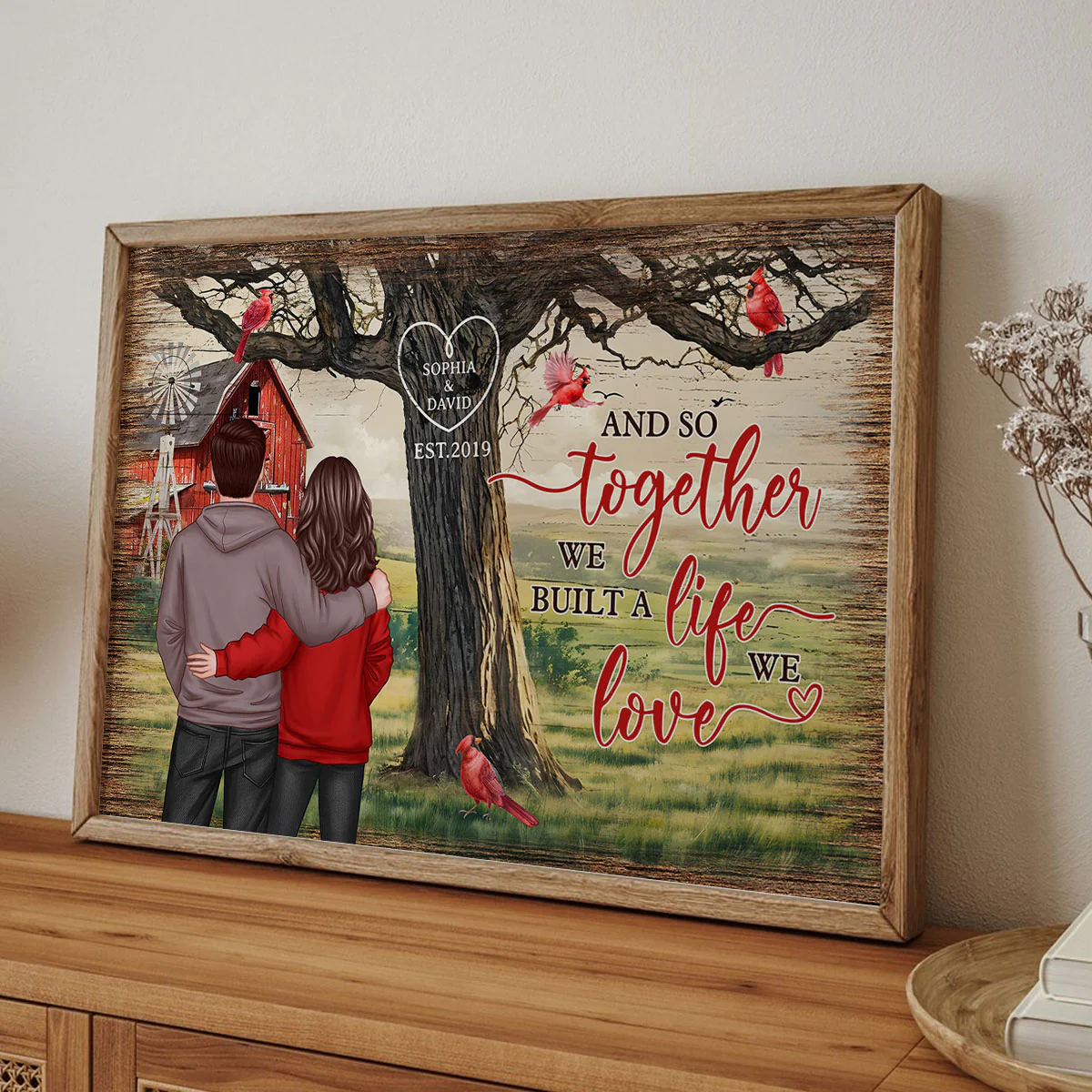 Personalized Couples Tree Large Farmhouse Poster Wall Art, Gift, Anniversary Gift For Couples, For Him, For Her - Image 4