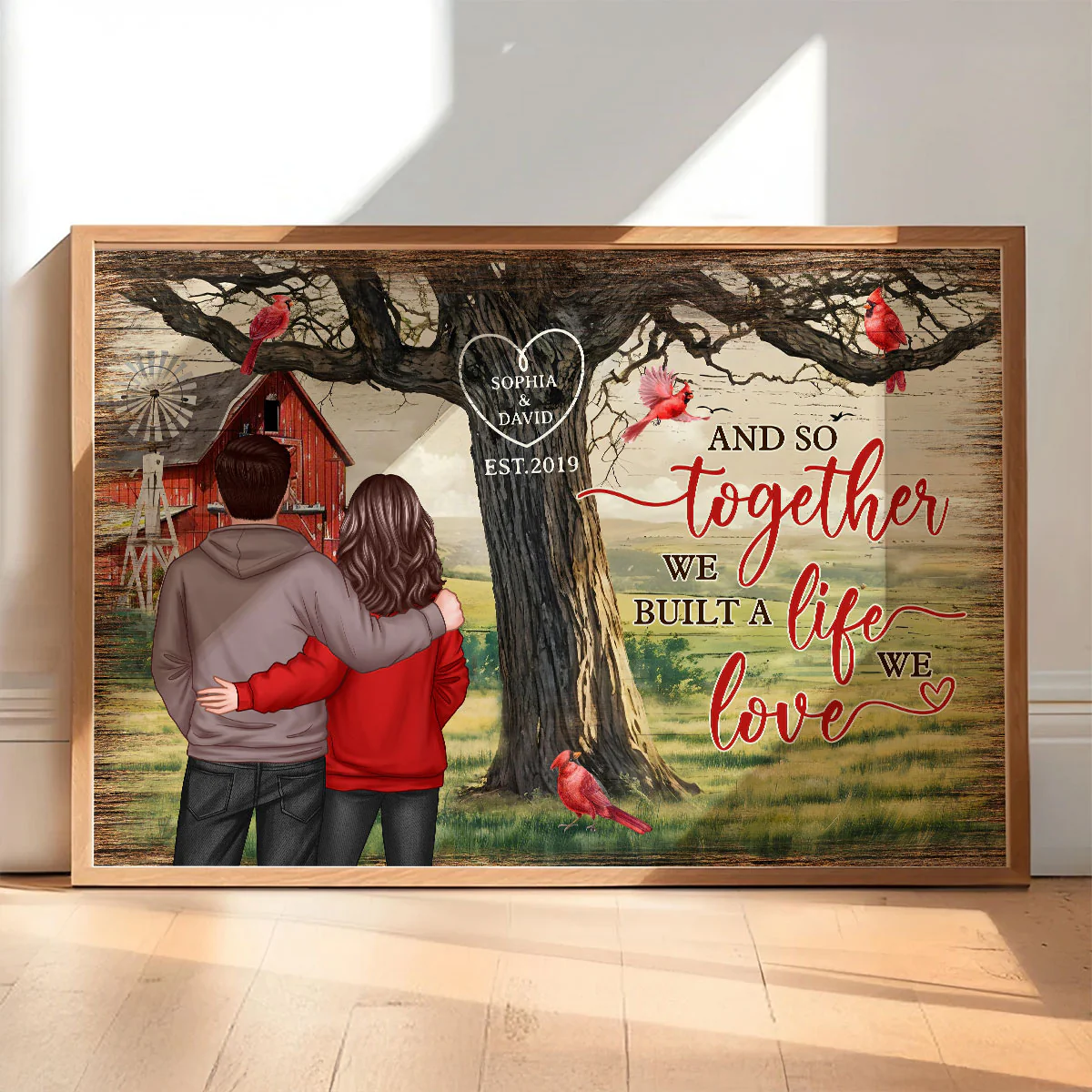 Personalized Couples Tree Large Farmhouse Poster Wall Art, Gift, Anniversary Gift For Couples, For Him, For Her - Image 5