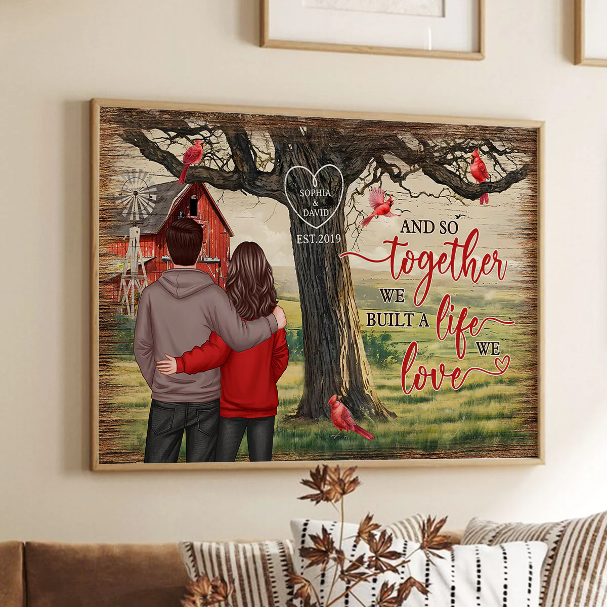 Personalized Couples Tree Large Farmhouse Poster Wall Art, Gift, Anniversary Gift For Couples, For Him, For Her - Image 7