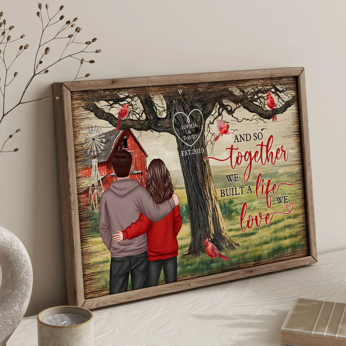 Personalized Couples Tree Large Farmhouse Poster Wall Art, Gift, Anniversary Gift For Couples, For Him, For Her - Image 9