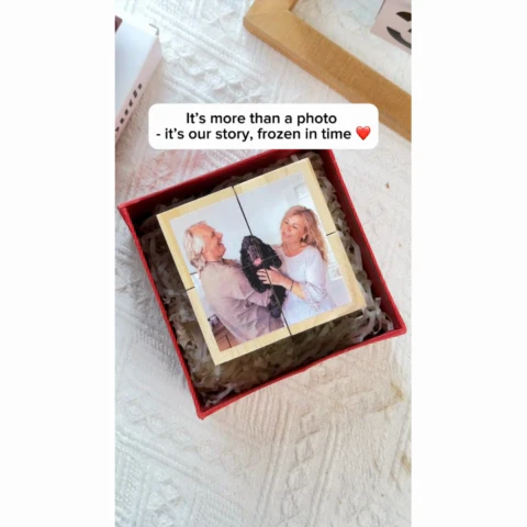 Eternal Love Custom Couple Photo - Personalized Cube - Wedding Gift, Anniversary Gift, Birthday Gift, Christmas Gift For Him, For Her - Image 2