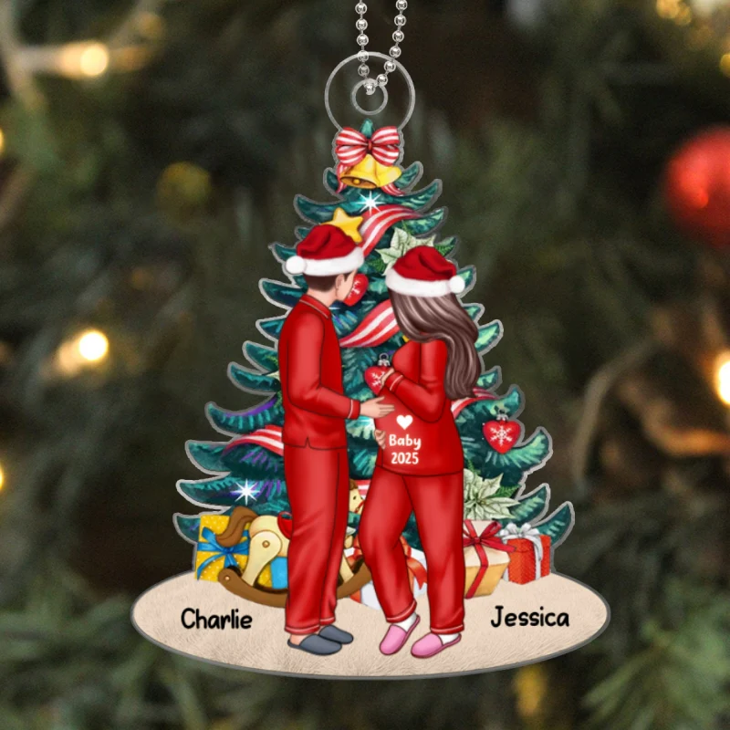 Personalized Expecting Couple Ornament | Custom Pregnancy Christmas Keepsake for New Parents - Image 6