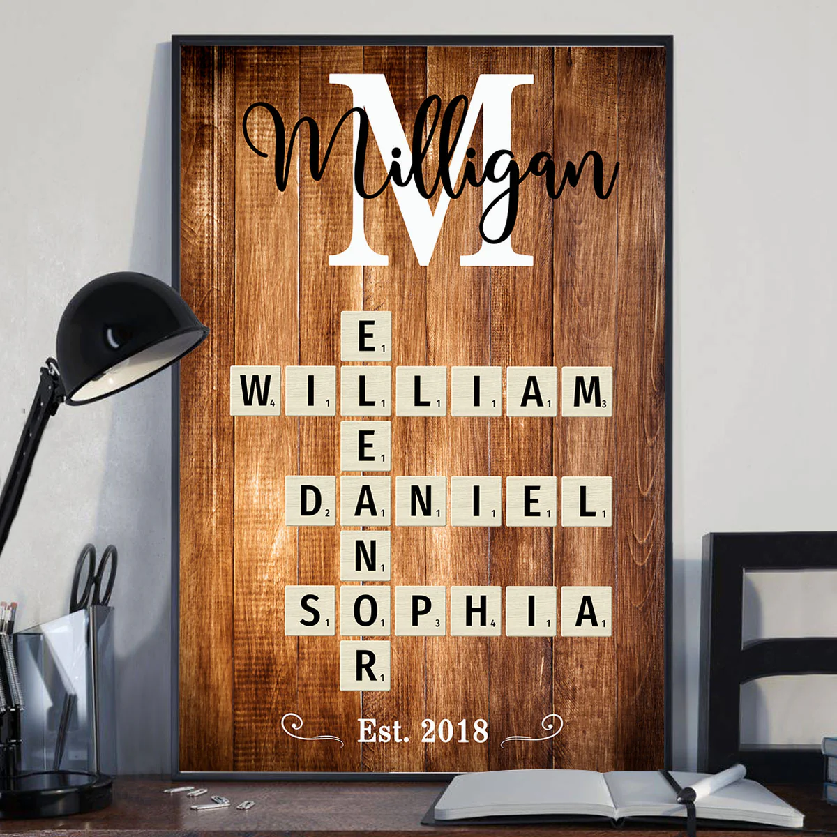 Family Name Crossword Puzzle Art - Personalized Poster - Gift For Dad, Gift For Husband, Gift For Grandpa - Image 3
