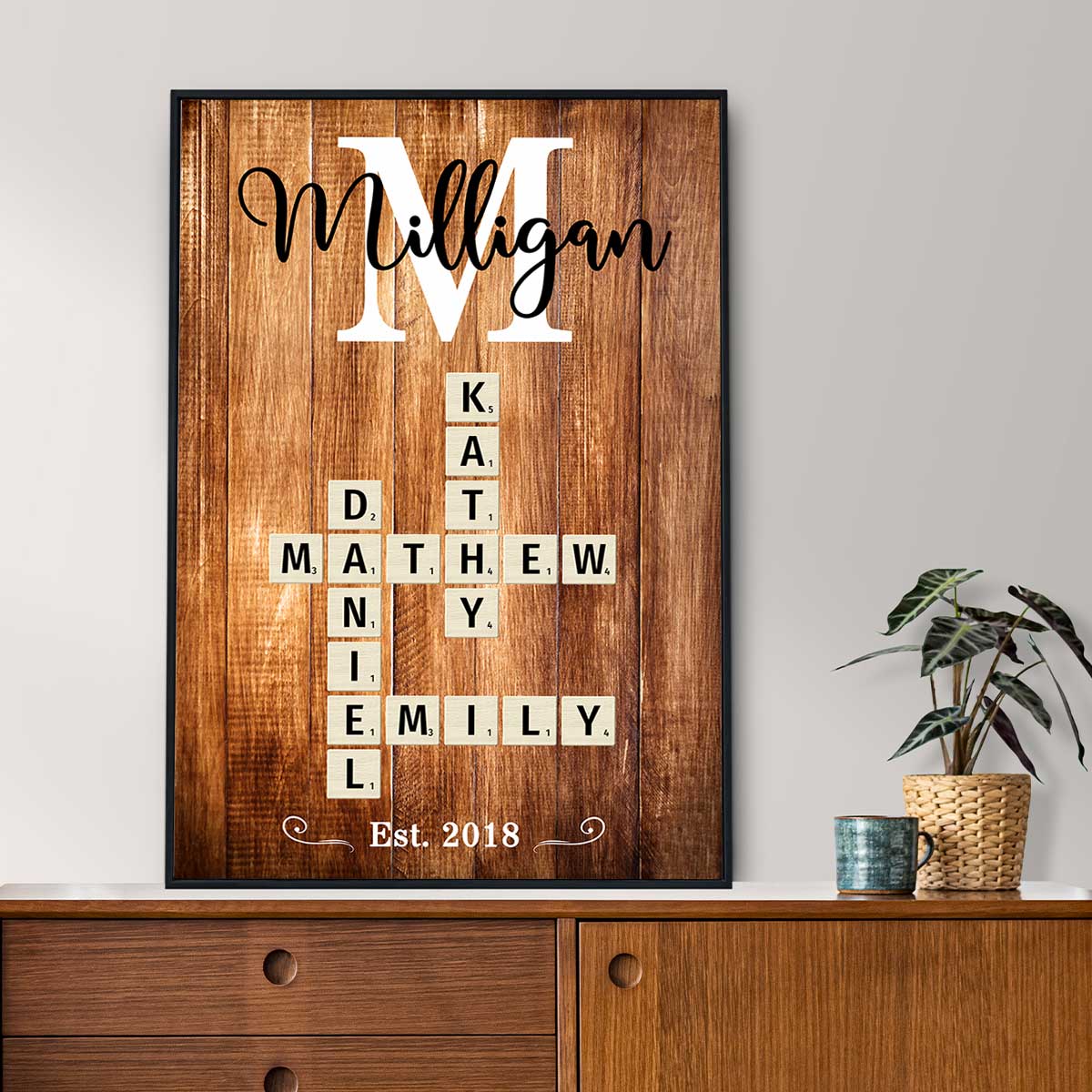 Family Name Crossword Puzzle Art - Personalized Poster - Gift For Dad, Gift For Husband, Gift For Grandpa - Image 4
