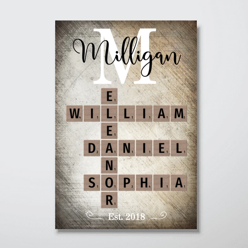 Family Name Crossword Puzzle Art - Personalized Poster - Gift For Dad, Gift For Husband, Gift For Grandpa - Image 7