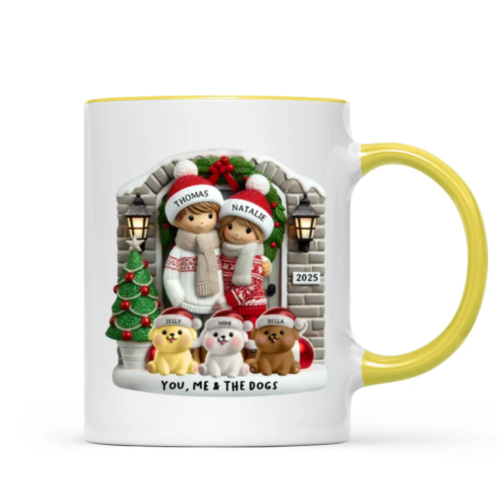 Personalized Farmhouse Couple Mug with Optional Pet Dog Cat, Christmas Gift for Him, Gift for Her - Image 14
