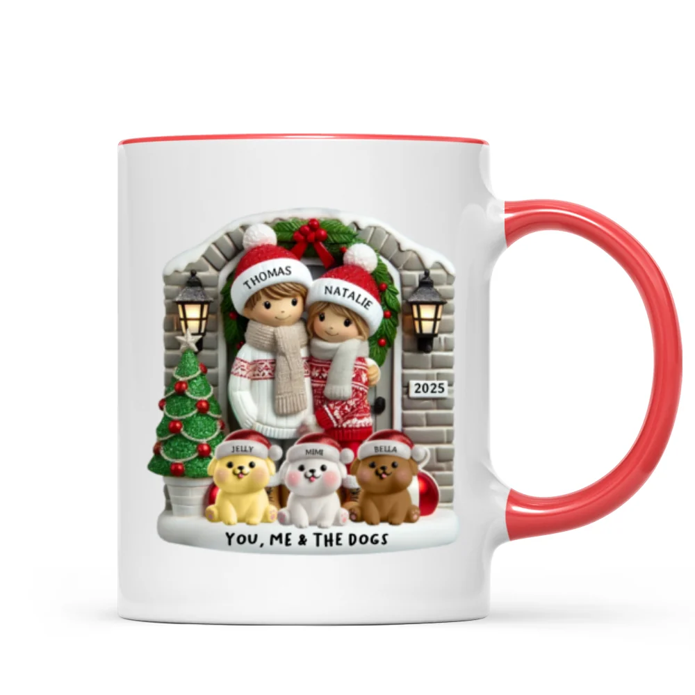 Personalized Farmhouse Couple Mug with Optional Pet Dog Cat, Christmas Gift for Him, Gift for Her - Image 9