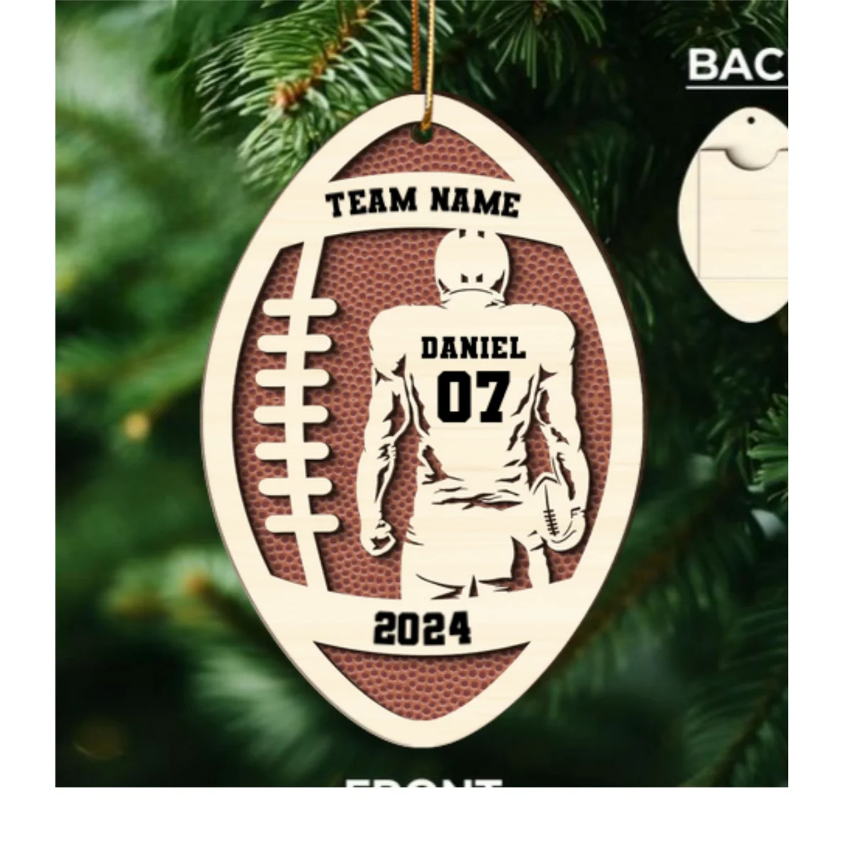 Personalized Football Money Gift Card Holder Ornament, Unique Gift For Football Player, Football Lover, Teenage Son, Grandson, Nephew, Husband, Boy Friend - Image 11