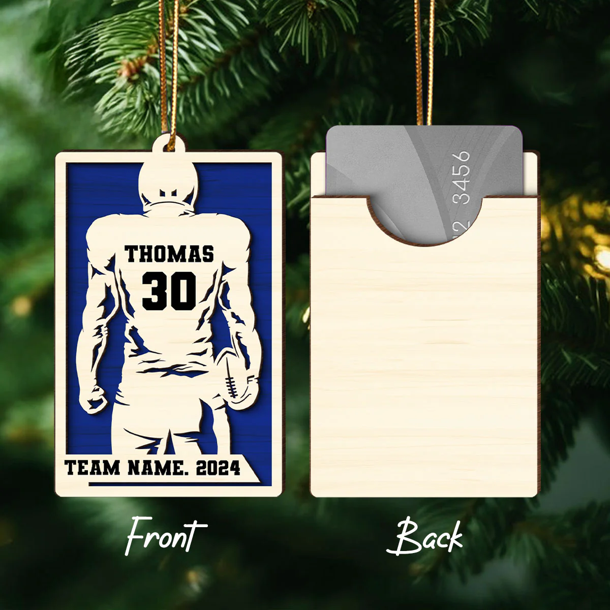Personalized Football Money Gift Card Holder Ornament, Unique Gift For Football Player, Football Lover, Teenage Son, Grandson, Nephew, Husband, Boy Friend - Image 3