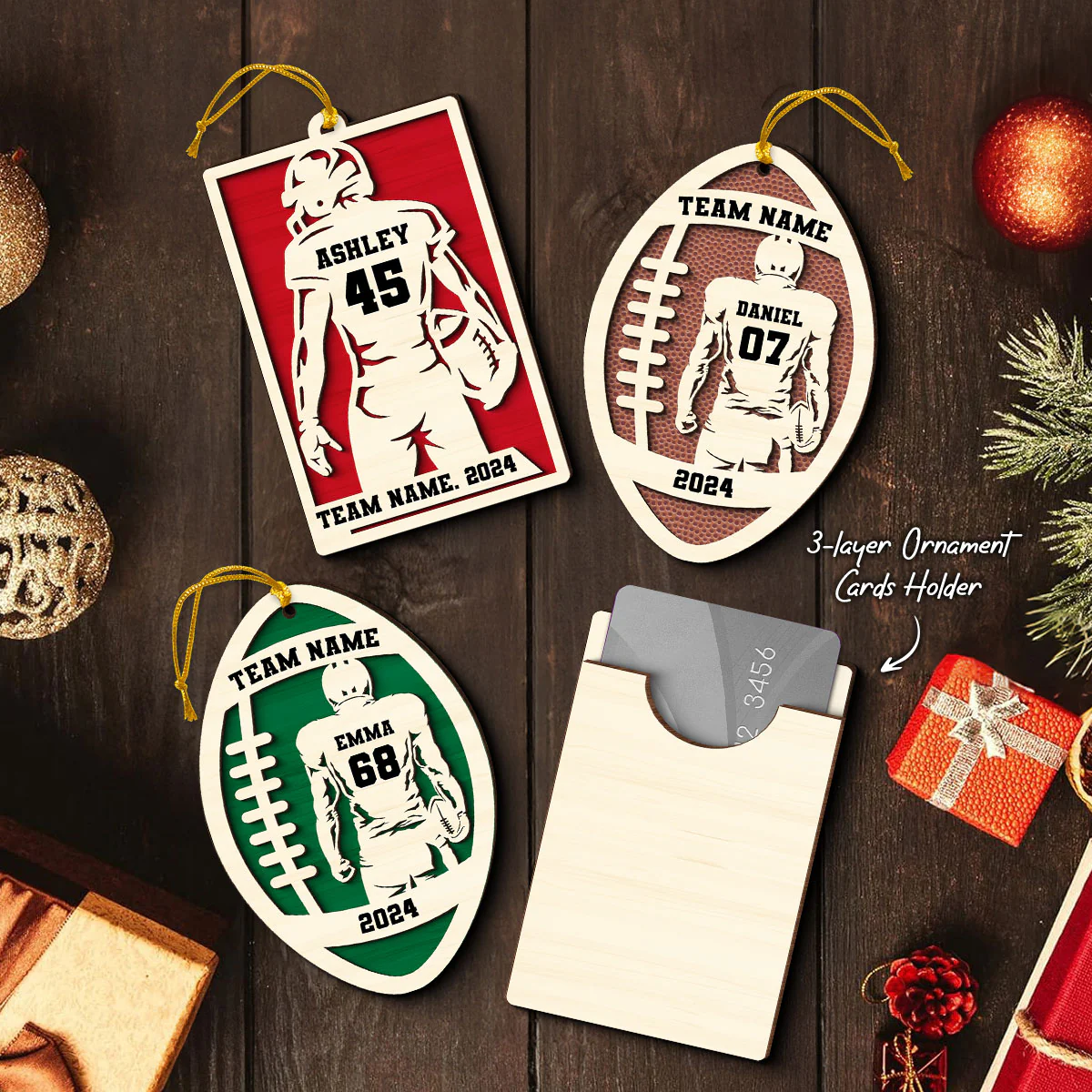 Personalized Football Money Gift Card Holder Ornament, Unique Gift For Football Player, Football Lover, Teenage Son, Grandson, Nephew, Husband, Boy Friend - Image 5