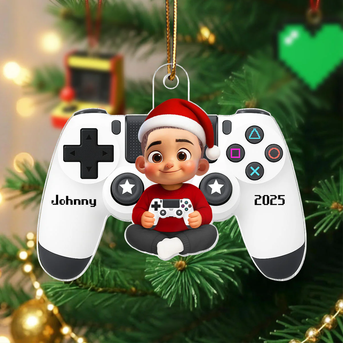 Personalized Gamer 3D Effect Ornament for Boys, Christmas Gift for Kids, Teenagers - Image 4