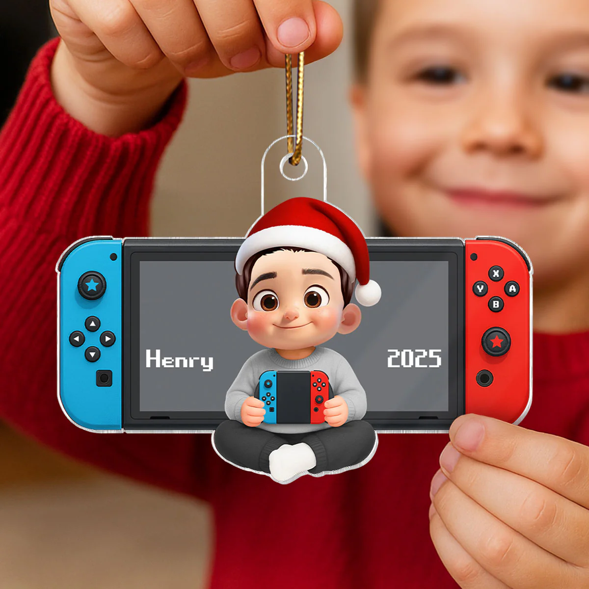 Personalized Gamer 3D Effect Ornament for Boys, Christmas Gift for Kids, Teenagers - Image 6