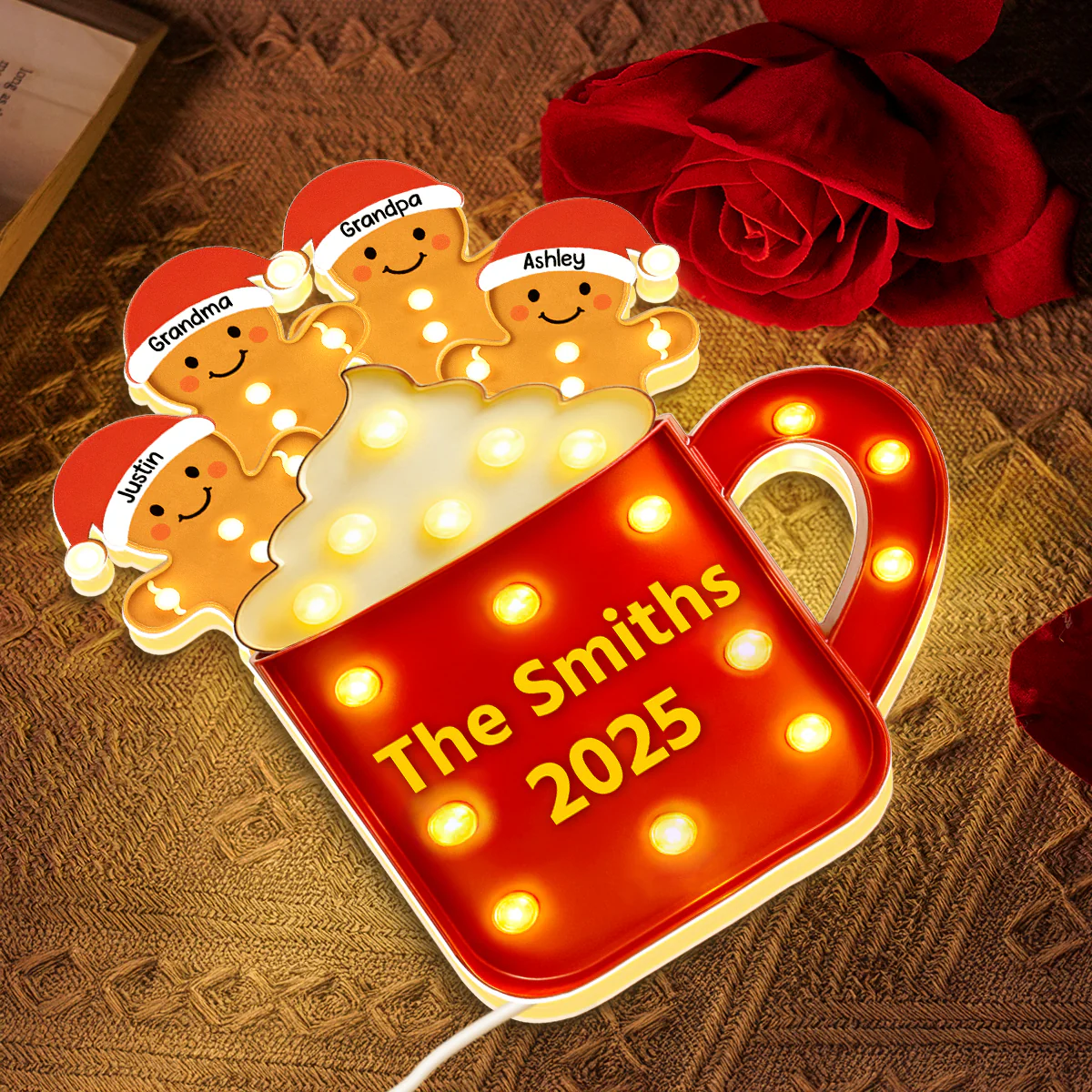 Personalized Gingerbread Christmas LED Light Box 2025 - Image 4