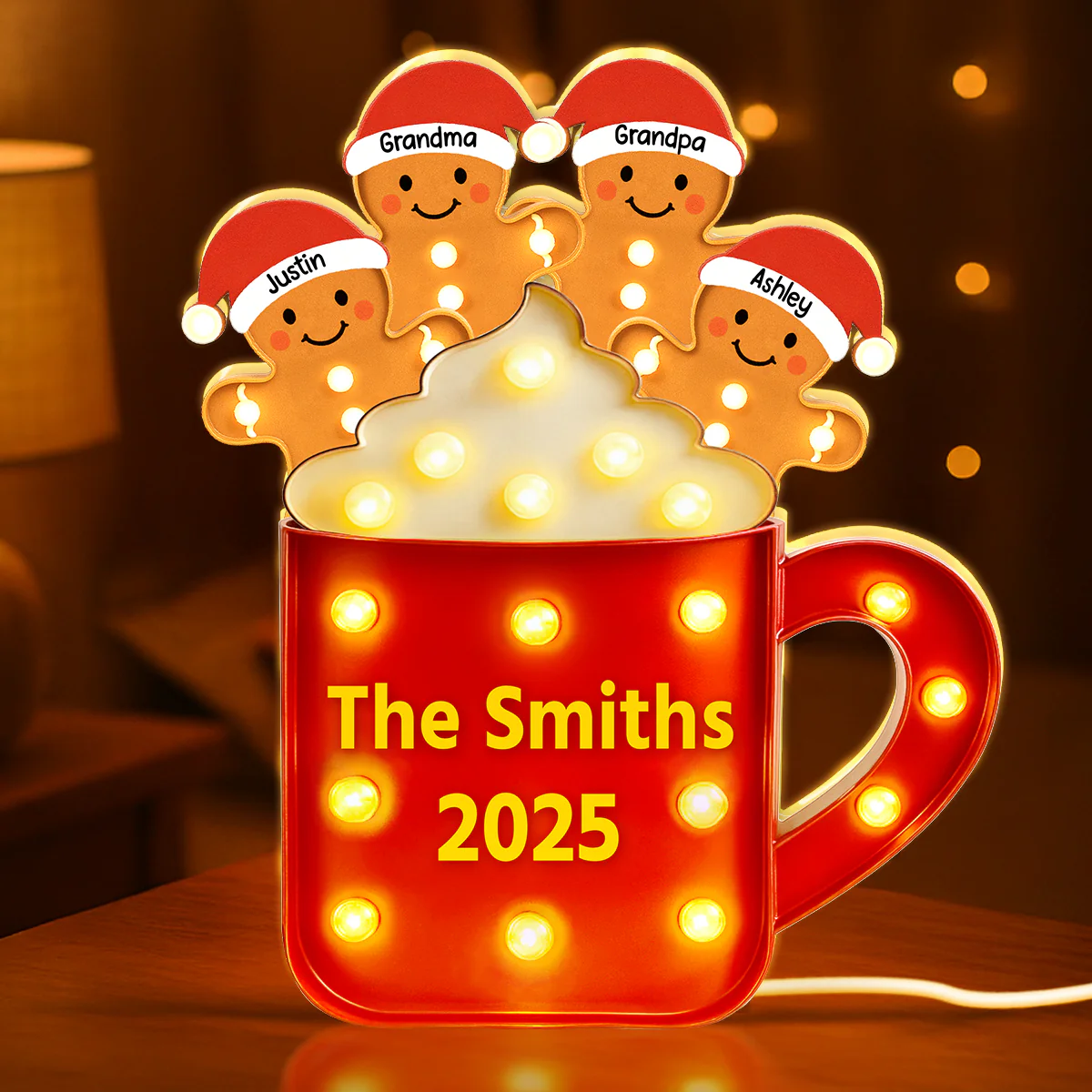 Personalized Gingerbread Christmas LED Light Box 2025 - Image 7