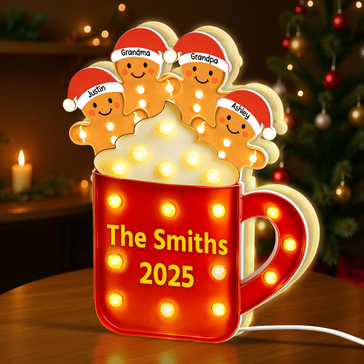 Personalized Gingerbread Christmas LED Light Box 2025 - Image 8