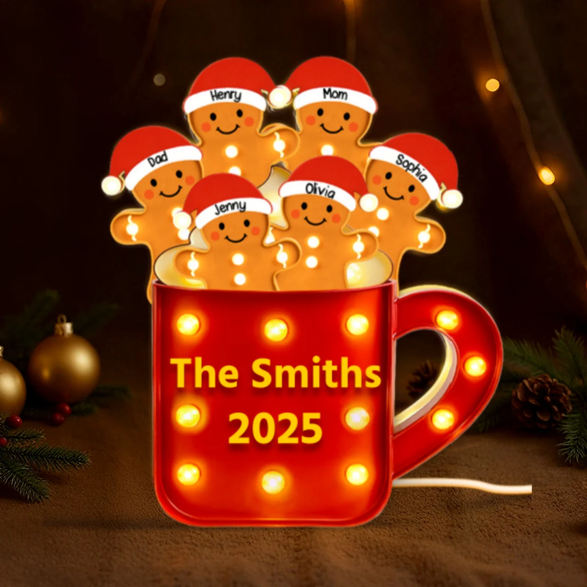 Personalized Gingerbread Christmas LED Light Box 2025 - Image 9