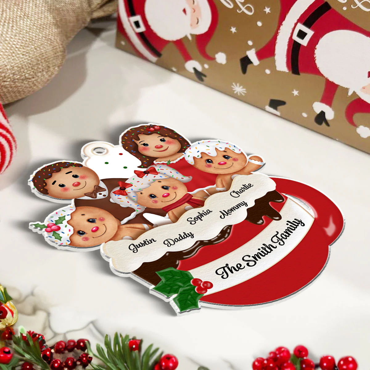 Personalized Gingerbread Family Christmas Ornament 2024, Custom Christmas Gift for Children, Grandchildren, Personalized Xmas Gift, Christmas Decor - Image 5