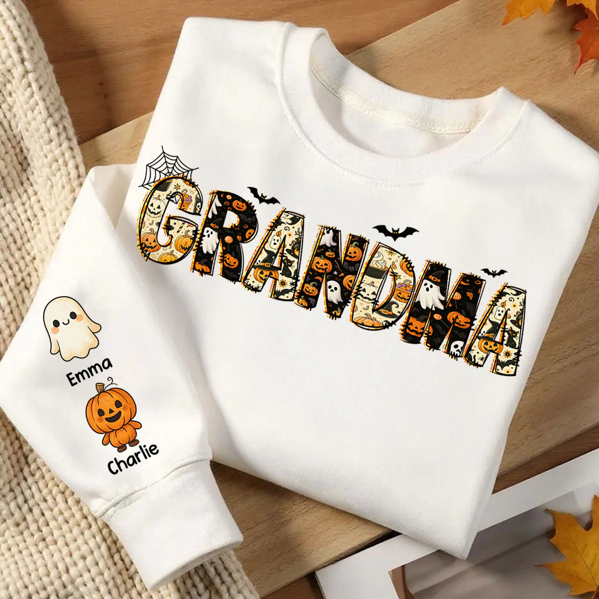 Personalized Halloween Mama Grandma Sweatshirt, Spooky Gift for Mom Grandma - Image 7