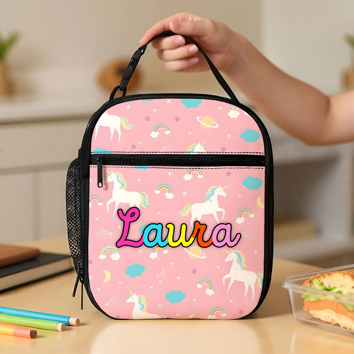 Personalized Insulated Kid Lunch Bag, Custom Kid Name Back to School Meal Tote Kit for Girls, Boys - Image 8