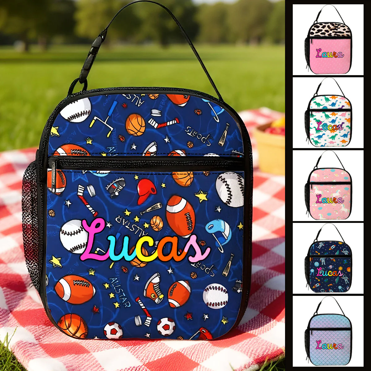 Personalized Insulated Kid Lunch Bag, Custom Kid Name Back to School Meal Tote Kit for Girls, Boys - Image 9